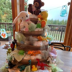 Unique pamper cake for baby shower